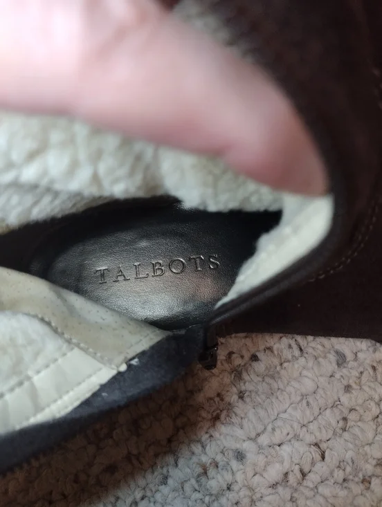 Talbot's Tinley Women's Dark Brown Suede Mid-Calf Shearling Lined Boots - Picture 7 of 10